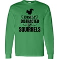 thumbnail image 3 of Inktastic Easily Distracted by Squirrels Long Sleeve T-Shirt, 3 of 5