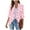 Pink, variant on AOOCHASLIY 2023 Women Tops Women's 3/4 Sleeve Fashion Casual Comfortable Printing Cardigan Blouse