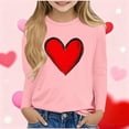 thumbnail image 2 of LckLvx Boys Girls Valentine's Day Shirts Heart Graphic Long Sleeve T-Shirts Kids Lightweight Casual Blouse, 2 of 4