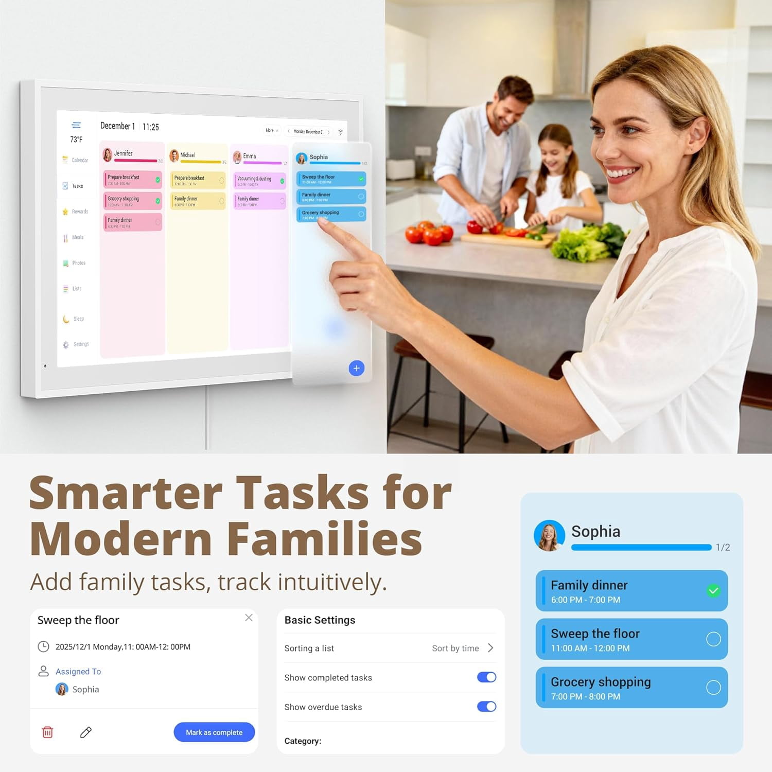 Dragon Touch 22" Digital Calendar, with1080P Touchscreen,Free Apps-Chore Chart/Photo/Rewards/Meals ect.