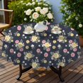 thumbnail image 4 of Pioneer Flower Floral Print Pattern Round Tablecloth 60 X 60 Inch, Wrinkle Resistant Wipeable Table Cloth for Kitchen Dining Picnic Patio Party, 4 of 6