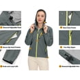 thumbnail image 4 of Little Donkey Andy Women's High-performance Waterproof Rain Jacket Ultra Lightweight Outdoor Rain Coat Shell Grey XXL, 4 of 7