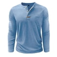 thumbnail image 4 of Bazeneo Mens Cotton Henley Shirts Long Sleeve Smart Tshirts with Pocket Regular Fit Button Work T-Shirts Solid Colour Moisture Wicking Workwear Casual Hiking Accessories for Men, 4 of 5