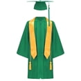 thumbnail image 1 of inlzdz Robe de Collation des Grades Unisexe pour Enfants Garçons Filles avec Pompon Doré Écharpe Simple 2025 Vert 42, 1 of 7