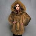 thumbnail image 5 of IROINNID Women's Hooded Faux-fur Coat Solid Color Long Sleeve Casual Zipper Pocket And Tops, Khaki, 5 of 8
