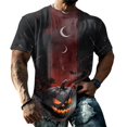 thumbnail image 2 of Fabrcox Halloween Mens T-Shirts Funny Ghost Pumpkin Candy Mens Graphic T Shirts Fall Winter Festival Short Sleeve Shirt Men Black L, 2 of 6