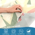 thumbnail image 3 of Yayeee Kitchen Curtains Tier Pair Light Filtering 27"x36" Rod Pocket Short Cafe Window Panel, Pink and Green Geometric, 3 of 7