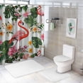 thumbnail image 7 of Orinice shower curtain, flower floating, palm banana leaves, bathroom accessories, washable fabric bath décor, 7 of 7