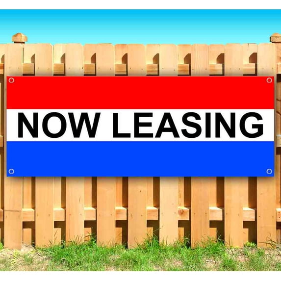 Now Leasing 13 oz Vinyl Banner With Metal Grommets