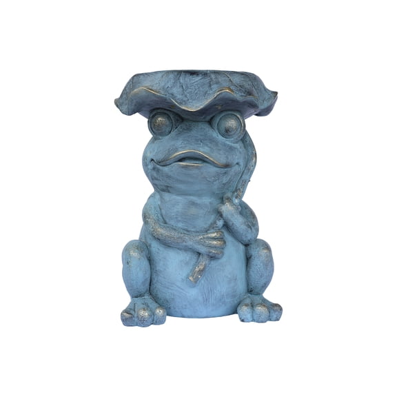 Frog Garden Statue Plant Stand w/Solar Light