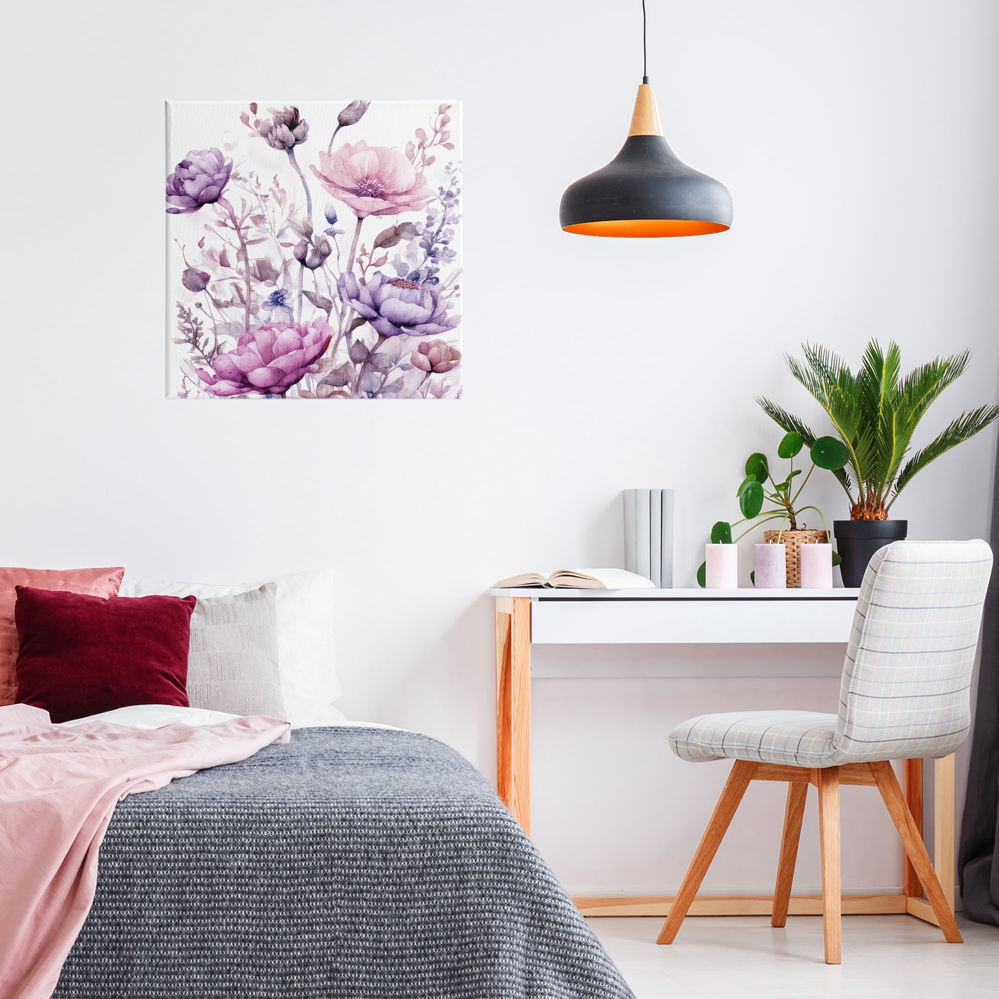 Stupell Industries Purple & Pink Florals Canvas Wall Art, design by Kim Lewis