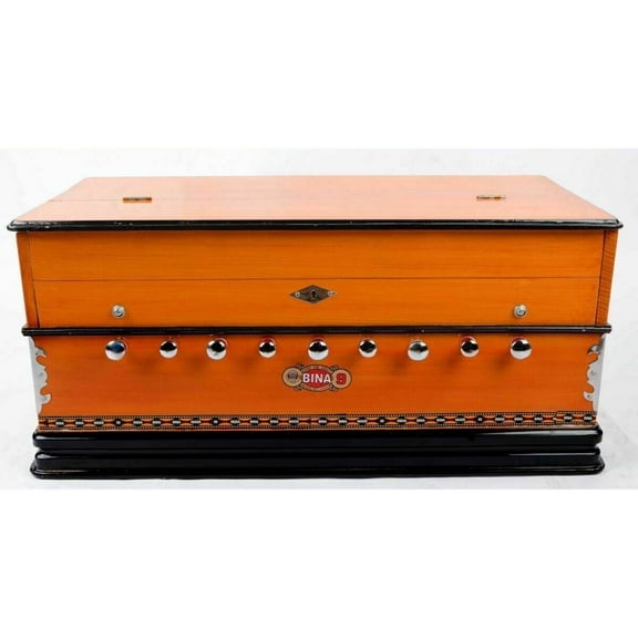 Original BINA Harmonium 9 Stopper Multifold Bellow 42 Keys Two Reeds 3 Octave