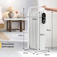 thumbnail image 3 of Costway Calentador Eléctrico 1500W de Aceite con 3 Ajustes de Calor hasta 137° Protección contra Sobrecalentamiento y Vuelco Silencioso Blanco, 3 of 9