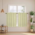 thumbnail image 3 of Yellow Striped Tier Curtains, Modern Simple Farmhouse Beige Vintage Light Filtering Kitchen Curtains, 2Pcs Rod Pocket Half Window Treatments Panels for Sink Cafe Cabinet Basement 27.5x45 Inches, 3 of 9