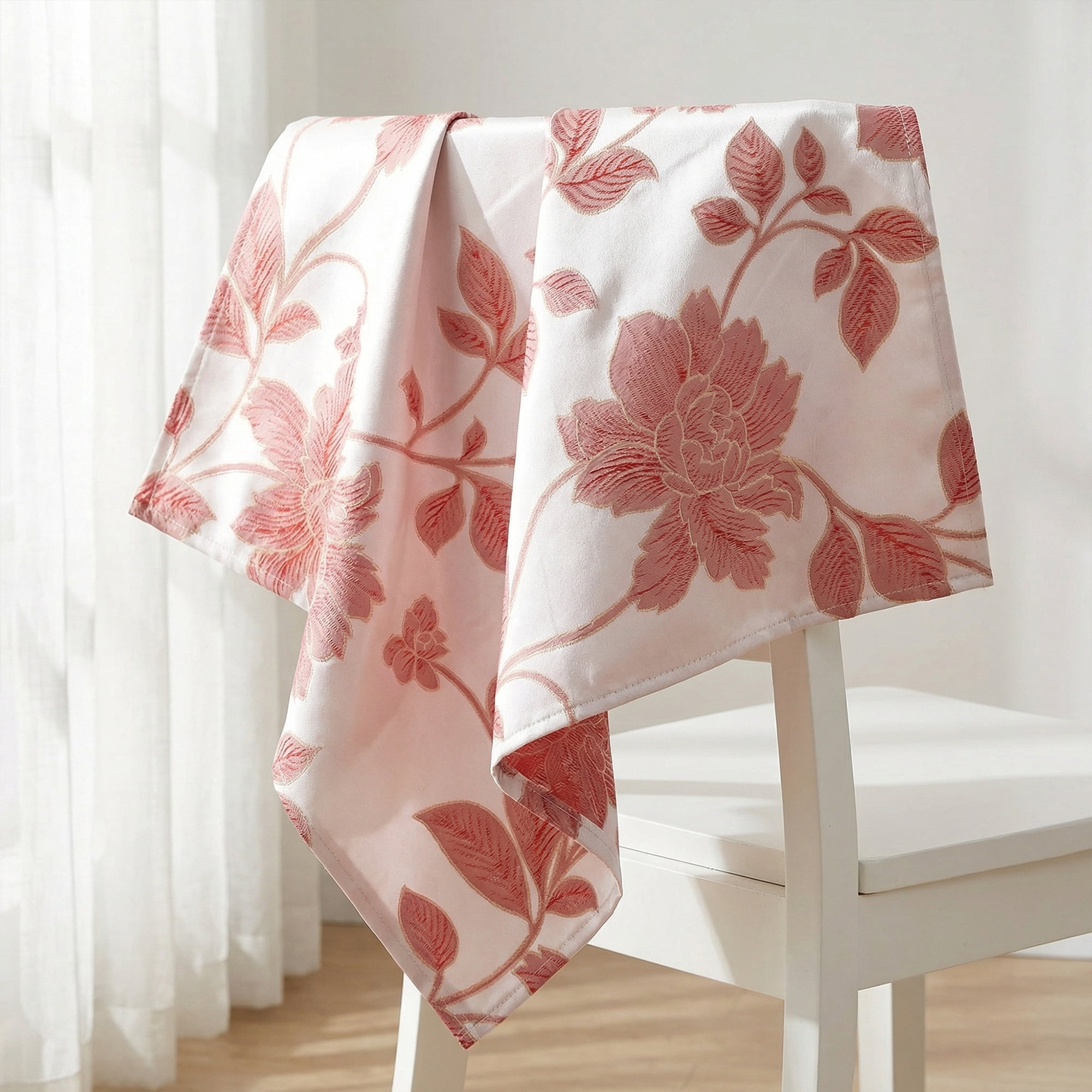 Unique Bargains 12Pcs Jacquard Washable Cloth Napkins Pink 18x18inch