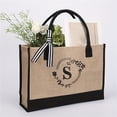 thumbnail image 2 of Popular!Maojin Bolsa de yute/lona, bolsa de regalo personalizada con bolsillo interior con cremallera bordado para bodas, cumpleaños, playa, vacaciones, gran regalo para mujeres, mamá, maestras, 2 of 3