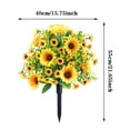thumbnail image 3 of 22in Exquisite Artificial Boxwood Sunflowers Topiary Trees with Ground Spikes,Indoor Outdoor Artificial Bushes Plants,Durable Weather Shrubs Flower Tree for Porch Yard Decor, 3 of 4