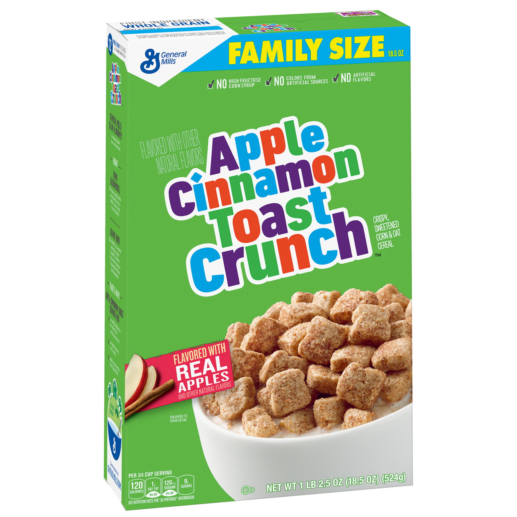 Apple Cinnamon Toast Crunch, Cereal with Whole Grain, 18.5 oz