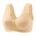 thumbnail image 4 of ALLLIST Front Closure Women's Bras Yellow No Wire Sleep Comfy Plain T Shirt Lingerie for Women Size 36-44, 4 of 4