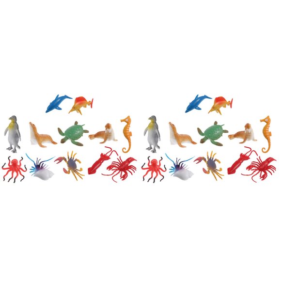 24 Pcs Realistic Toy Sea Animals Great White Shark Model Toys (Assorted Color)