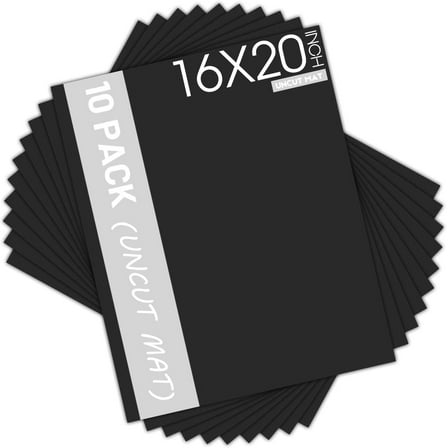10 Pack 16x20 Black Uncut Mat Boards/Backing Matt Boards for Crafts, Frames, Photos and More
