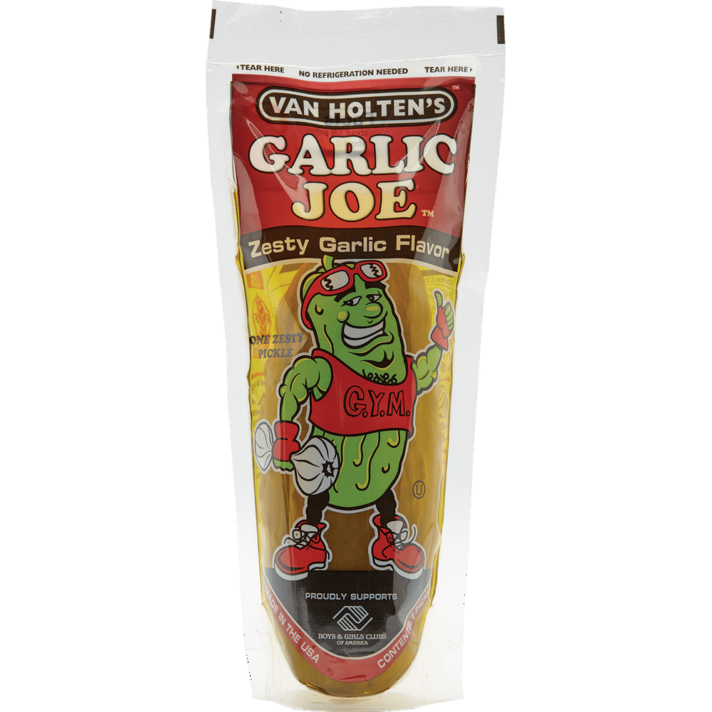 Van Holten's Garlic Joe Pickle Individually Packed in a Pouch Pack of