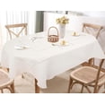 thumbnail image 3 of Oval Tablecloth with Hollow for Oval Table, 60x84 Inch Farmhouse Table Covers for Kitchen Dining Party, Wrinkle Free Anti-Fading Tabletop Decoration,White Linen Oval Dining Table Tablecloth (60X84), 3 of 6