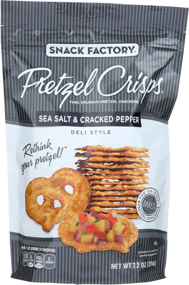 Pretzel Crisps Deli Style Sea Salt & Cracked Pepper, 7.2 oz, 1 Pack