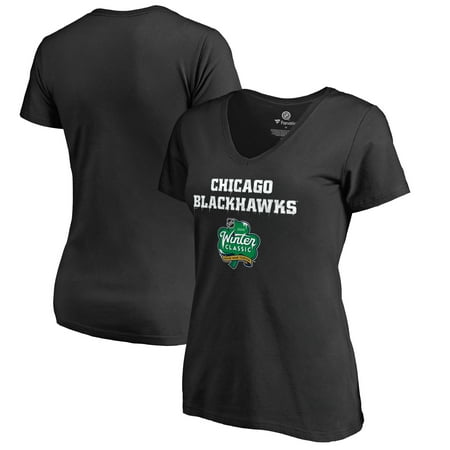 Chicago Blackhawks Fanatics Branded Women's 2019 Winter Classic Alternate Logo V-Neck T-Shirt -