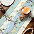 thumbnail image 3 of Happy Easter Table Runner 48 Inches, Spring Bunny Colorful Eggs Wooden Grain Bed Runner Dresser Scarves Tabletop for Indoor Outdoor Parties/Ceremony/Banquet, 13" x 48", 3 of 8