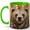 Green, variant on Brown Bear Coffee Mug, Woodland Animal Mug, Ceramic 11 oz