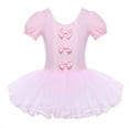 thumbnail image 4 of Alvivi Kids Girls Mesh Short Sleeves Leotard  Ballet Dance Gymnastics Dress 3-12, 4 of 7
