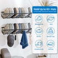 thumbnail image 5 of Askmuse Hat Racks for Baseball Caps Wall: 2 Pack Hat Shelf, Metal Hat Organizer Fit 48 Caps, Perfect for Closet, Bedroom, Living Room, Black, 5 of 8