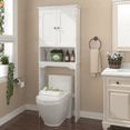 thumbnail image 2 of PAPROOS Over the Toilet Storage Cabinet, Bathroom Space Saver Organizer above Toilet with Adjustable Shelf and 2 Doors, White #7, 2 of 10