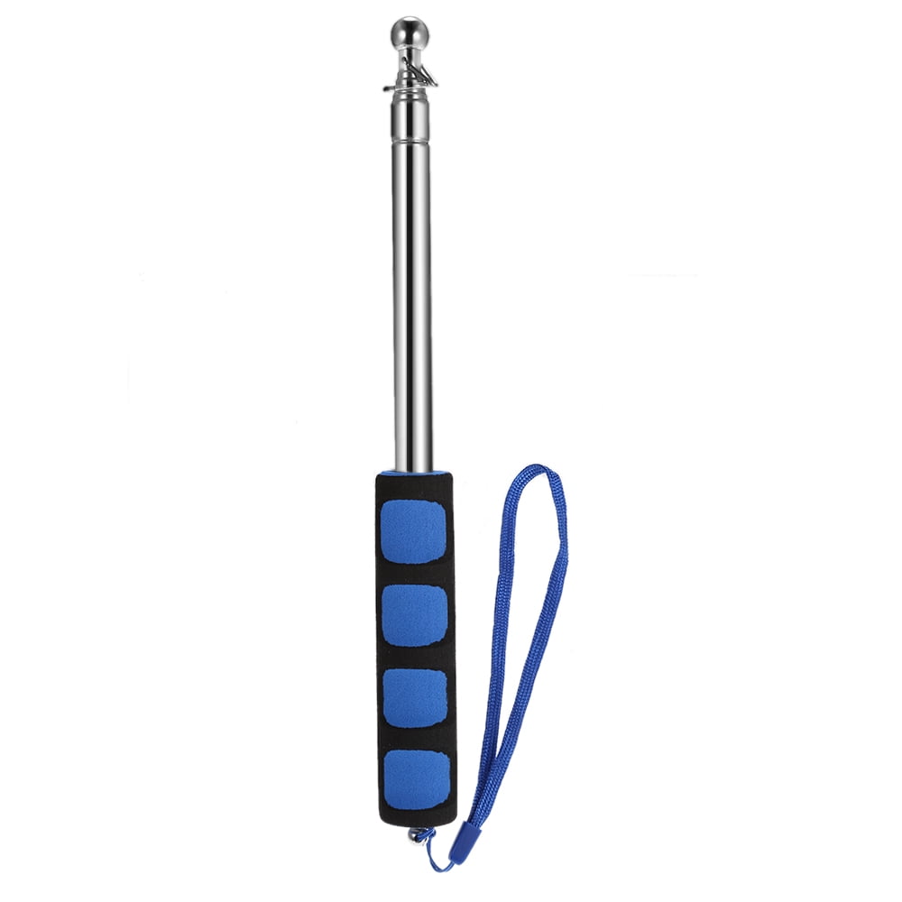 2M Extendable Steel Handheld Telescopic Flag Pole Portable 28 x 2.5 x 2.5cm blue 