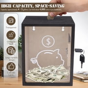 Clear Piggy Bank with Lock, Large Money Saving Jar, Penny Piggy Bank Box Container for Cash Saving, Openable Money Coin Change Bank for Adults Kids Boys Girls