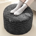 thumbnail image 3 of Round Pouf Ottoman 20x20x14 Inches Boho Poof Home Decor Floor Pouffe Ottoman Foot Rest for Couch Sofa Bean Bag Chairs Living Room Bedroom Dark Gray, 3 of 17
