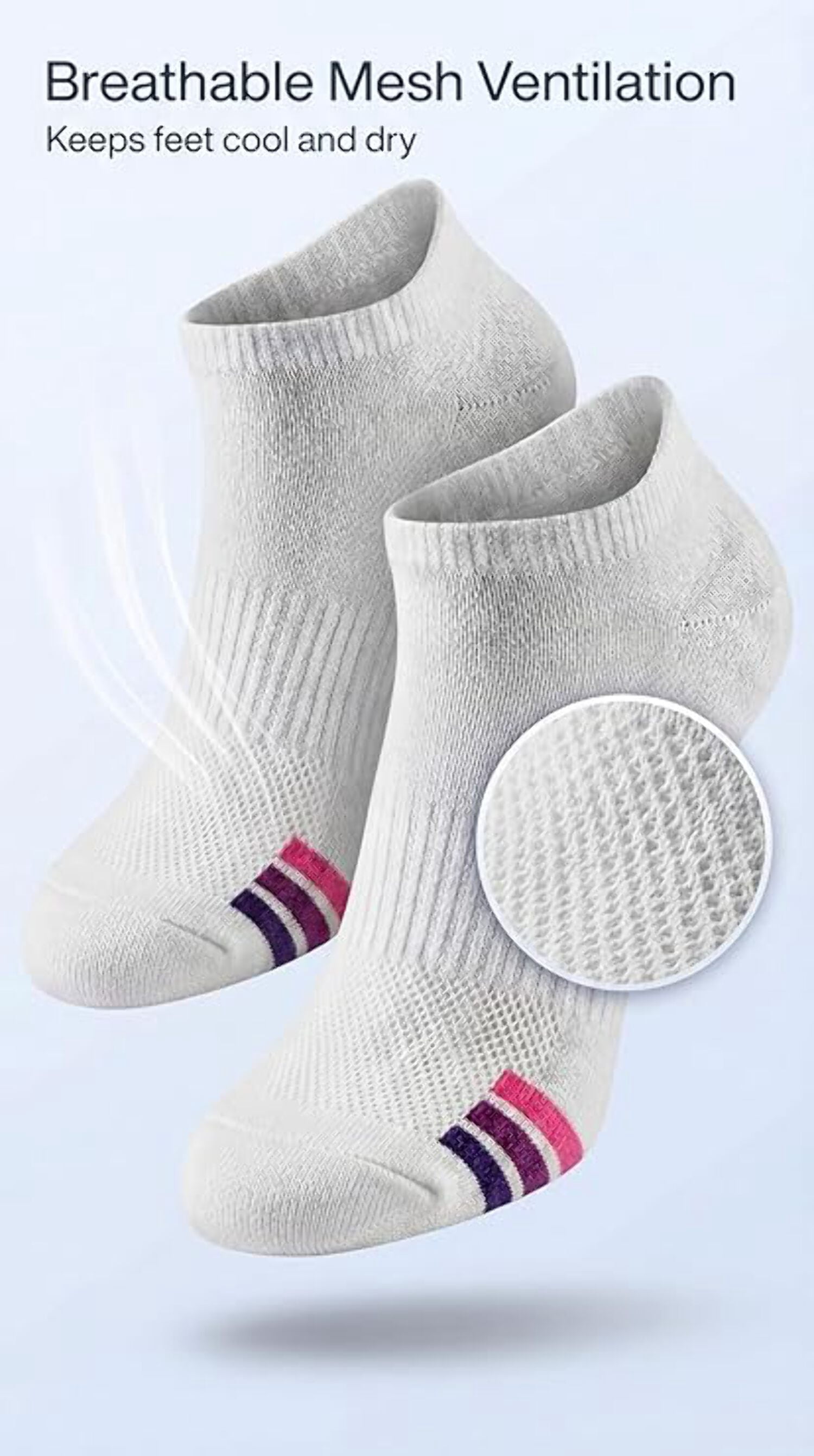 Tipi Toe Women's Athletic Ankle Socks with Arch Support 12-Count