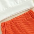 thumbnail image 4 of Toddler Baby Girl Halloween Outfit Pumpkin Sweatshirt Long Sleeve Shirts Tops Bell Bottoms Flare Pants Set Fall Winter Clothes, 4 of 8