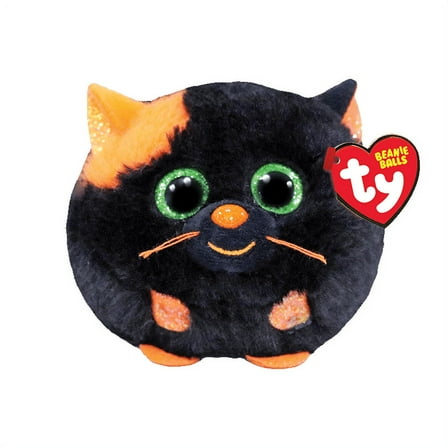 TY Puffies - SALEM the Halloween Black Cat 4" Plush (BONUS 1 FUN CHOPS & 1 ZIPPER BRACELET)