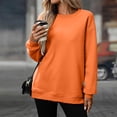 thumbnail image 4 of VISALY Sweatshirt for Womens Oversized Sweatshirt Pullover Crewneck Sweatshirts Casual Long Sleeve Shirt Loose Fit Pullover Tunic Sweatshirts Soft Comfy Top Orange S, 4 of 5