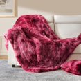 thumbnail image 5 of Couverture en Fausse Fourrure Bordeaux Douce et Moelleuse, 5 of 5
