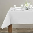 thumbnail image 2 of 130x220cm Linen Look Waterproof Rectangular Polyester Tablecloth Wrinkle Stain Resistant Table Cover Protector \u2 3 White, 2 of 3