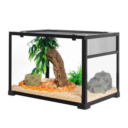 REPTI-ZOO 2 In 1 Knock Down Reptile Terrarium, Size 24L×16W×16H