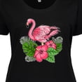 thumbnail image 4 of Inktastic Flamingo with Tropical Flowers Women's Plus Size T-Shirt, 4 of 5