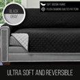 thumbnail image 4 of Original Patent Pending Reversible Large Sofa Protector, Many Colors, Seat Width to 70 Inch, Furniture Slipcover 2 Inch Strap, Couch Slip Cover Throw for Pet Dogs, Cats, Kids, Black Gray, 4 of 8