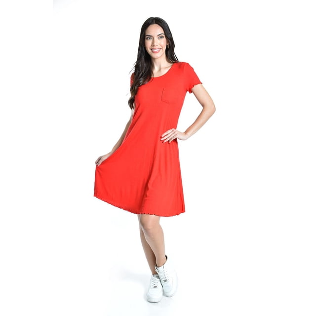 Vestido casual manga corta Roman Fashion Juvenil 5319 Rojo