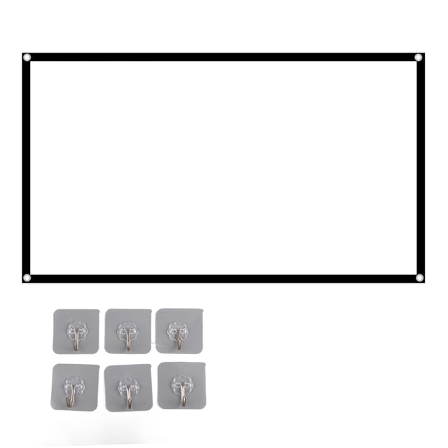 16:9 Pantalla de proyector HD portátil Cortina de proyección plegable Poliéster para oficina en casa