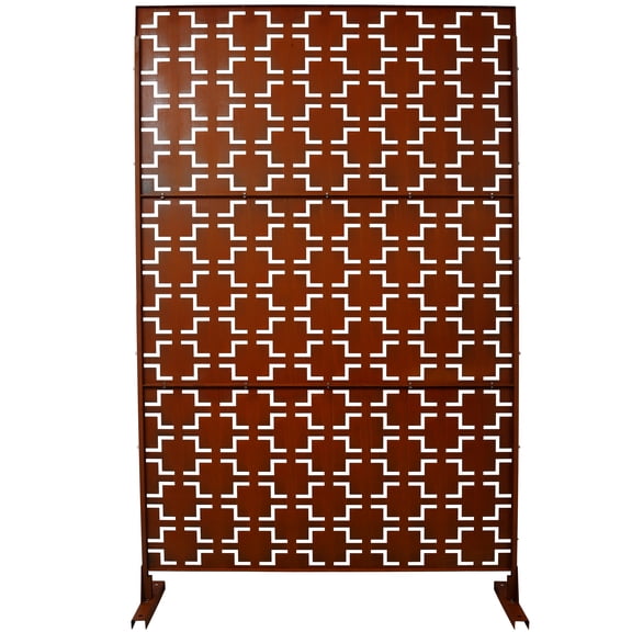 Privacy Screen Outdoor & Indoor Privacy Screen Metal Privacy Screen 76" H×48" W, Freestanding Decorative Privacy Screen for Deck Balcony Patio, Privacy Fence Panels for Outside Lawn Garden PS105 RUST