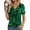 Green Leaf, variant on Fantaslook Womens Tunic Tops Casual Short Sleeve Shirts V Neck Button Pleated Blouses Floral Summer Tops